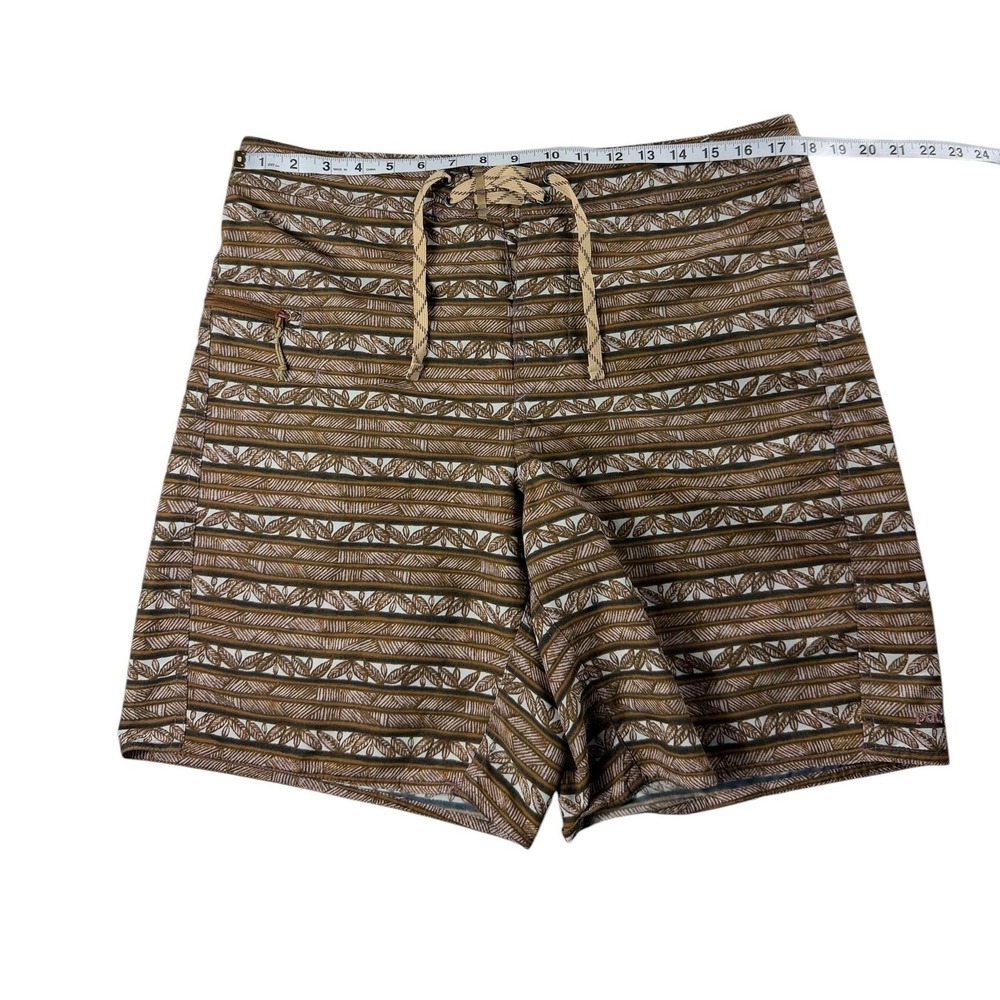 Patagonia Mens Minimalist Wavefarer Board Shorts 34 Brown Tapa Stripe 86769 NWT - Picture 8 of 14